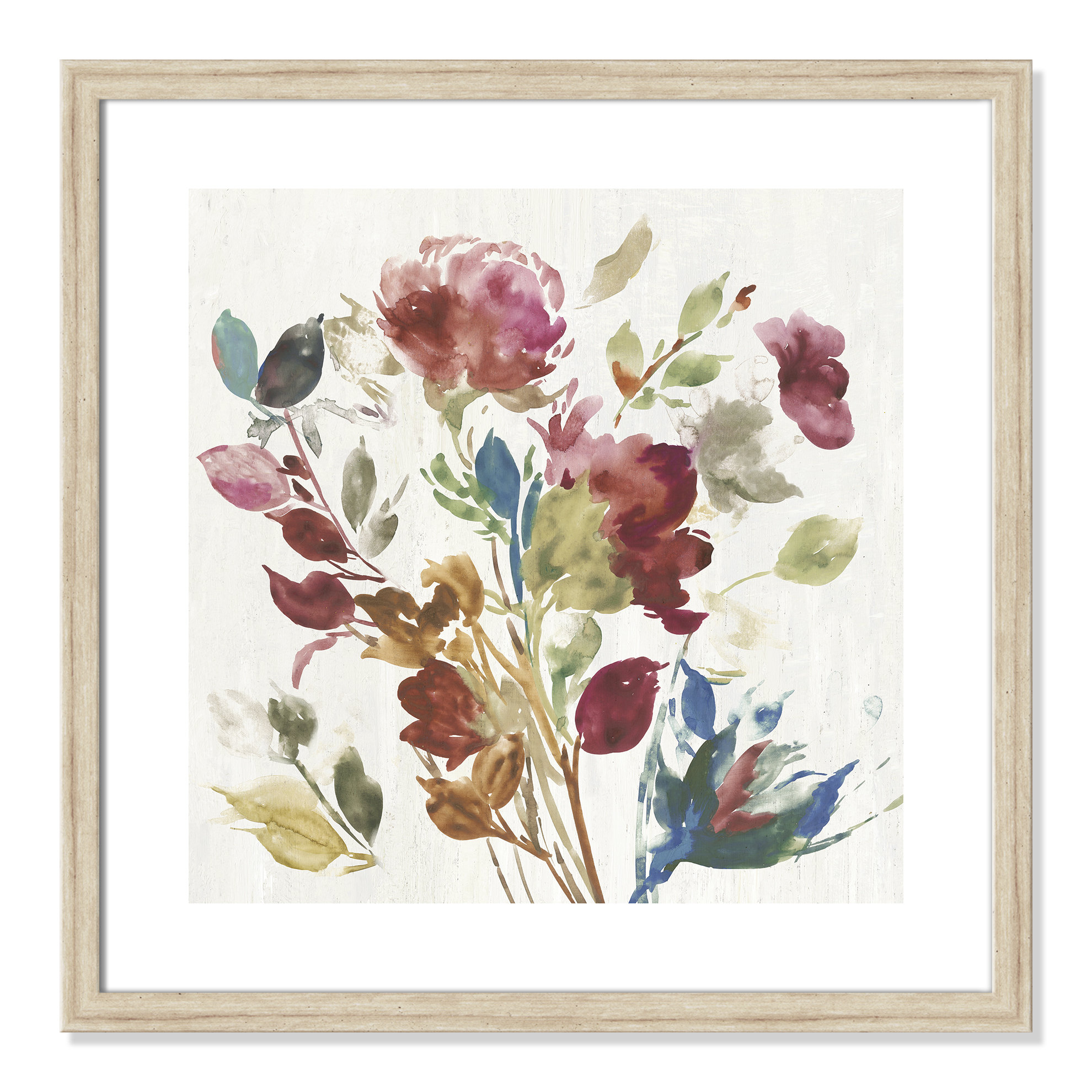 Winston Porter Vintage Floral I Framed Watercolor Painting Print
