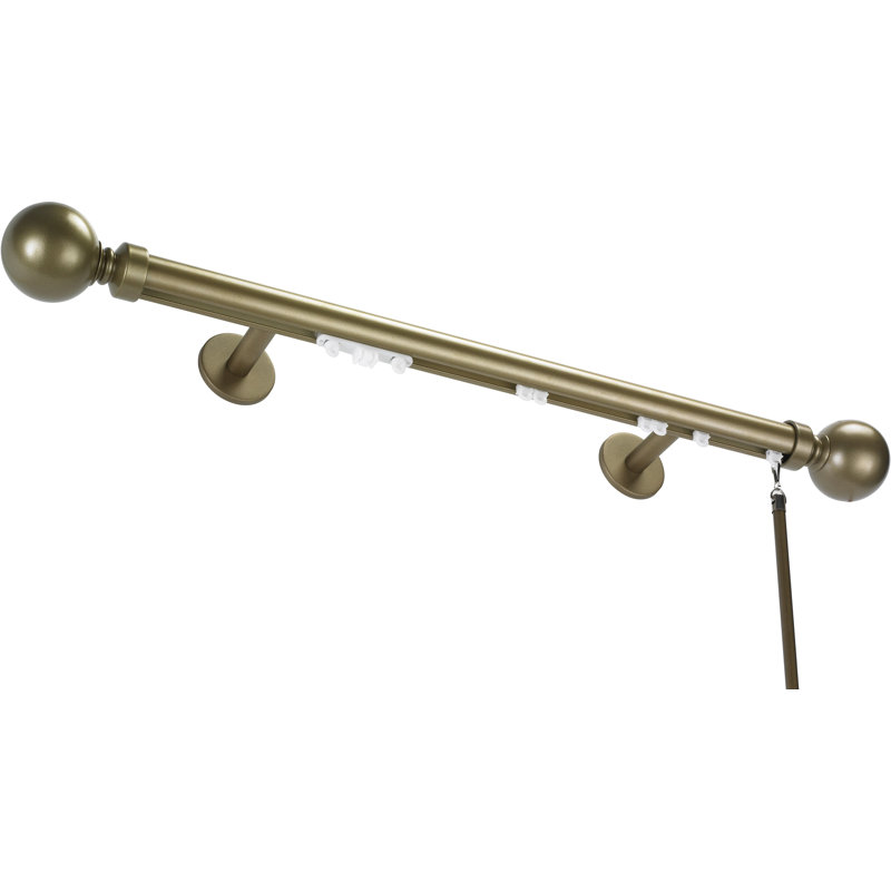 Charlton Home Gabler Traverse Single Curtain Rod Hardware Set