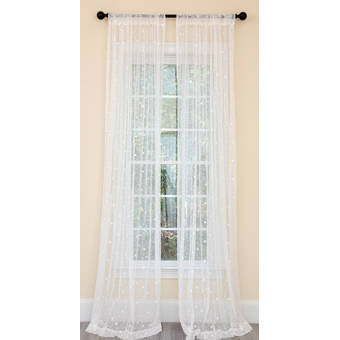 Darby Home Co Haughton Polka Dots Semi Sheer Rod Pocket Single Curtain Panel Wayfair