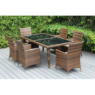 Go to store & view more images Ohana 7 Piece Dining Set with Cushions by Ohana Depot