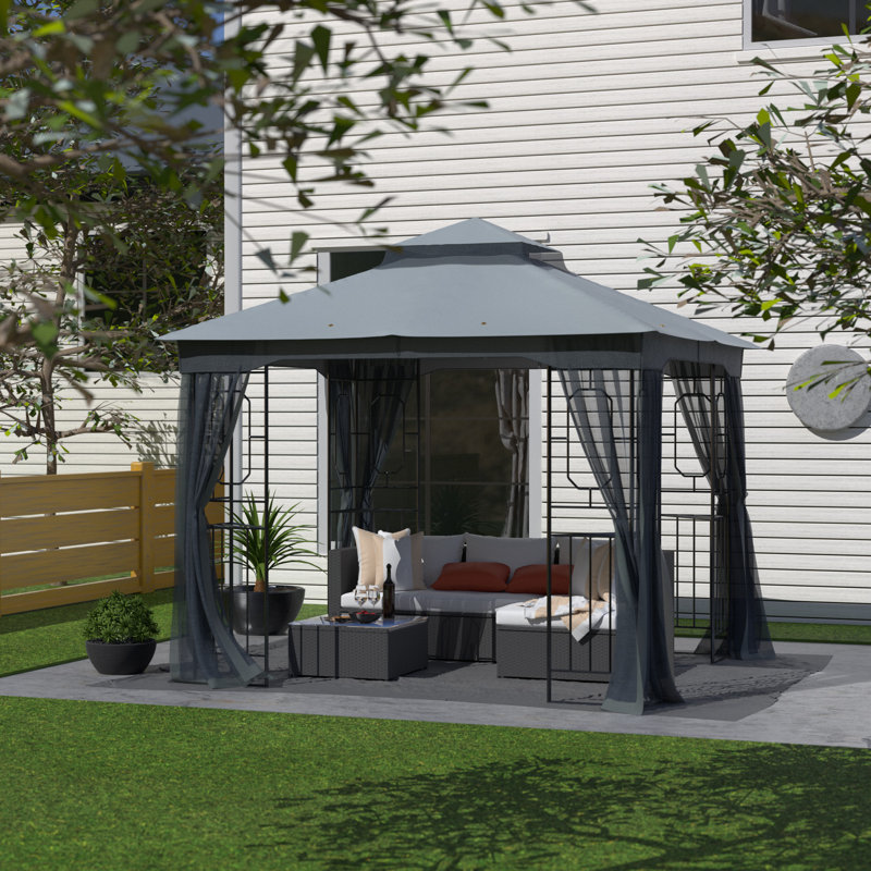 Cloud Mountain Inc Garden 10 Ft W X 10 Ft D Steel Patio Gazebo Wayfair