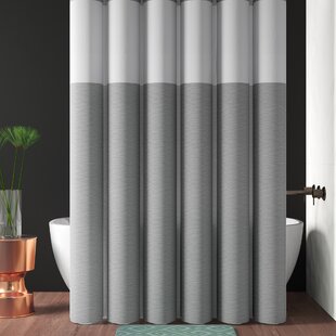 gray and tan shower curtain