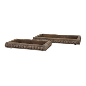 Traditional 2 Piece Wooden Decorative Trays