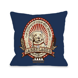 Doggy Du00e9cor Labby Lager Throw Pillow