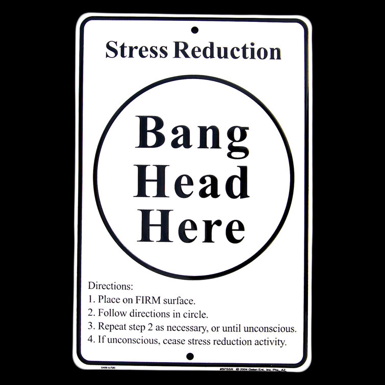 Bang Head Here Sign By SmartSign 18 x 18 Aluminum 