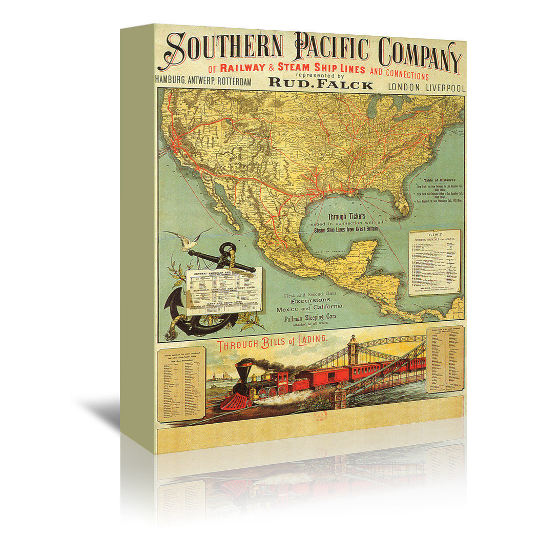 Breakwater Bay Southern Pacific Vintage Advertisement On Wrapped Canvas Wayfair