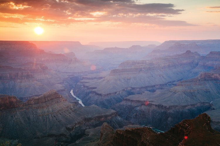 East Urban Home Sunset As Seen Mohave Point, South Rim, Grand Canyon ...