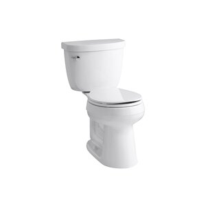 Cimarron Comfort Height 2 Piece Round-Front 1.28 GPF Toilet with Aquapiston Flush Technology and Left-Hand Trip Lever