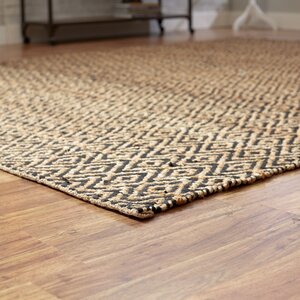 Pyrrhos Diamond Hand-Woven Black Area Rug