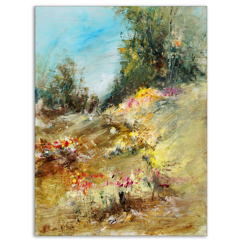 East Urban Home Landscapes Flower In Abstract Oil Painting Print On Wrapped Canvas Wayfair