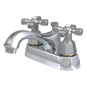 Metropolitan Double Handle Centerset Bathroom Faucet with Brass Pop-up