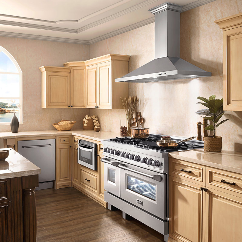 Zline Kitchen And Bath 36 400 Cfm Convertible Wall Mount Range Hood Reviews Wayfair