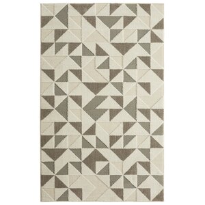 Nickson Modern Triangles Gray/Cream Area Rug