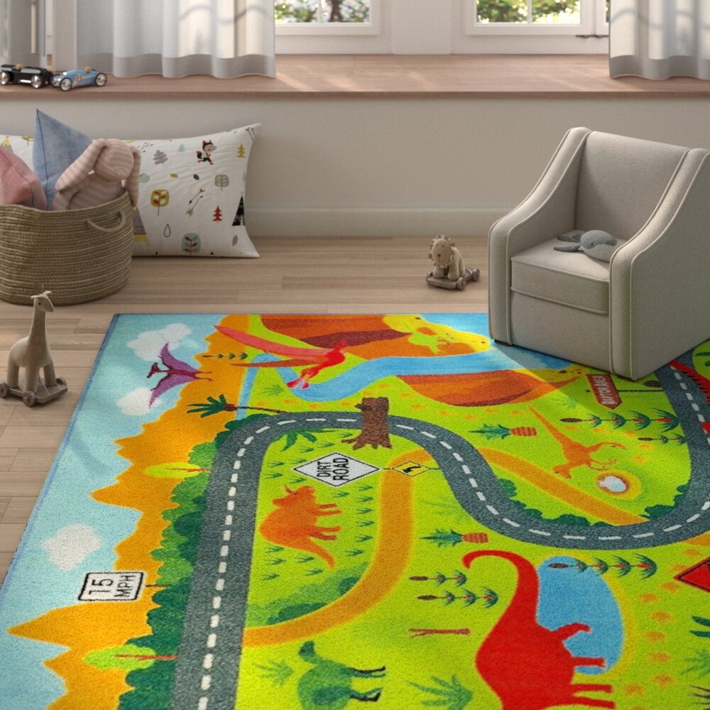 3x5 Area Rug  Kids  Play  Road  Map Street  Country Driving Time  New 3/'3/"x4/'10/"