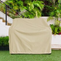 2 Pack Lounge Deep Seat Cover 30W x 33D x 34H 3-Seater Loveseat Sofa Cover 86W x 38D x 35H Patio Deck Box Storage Cover 46 x 24 inch Porch Shield Waterproof Patio Chair Covers Beige 