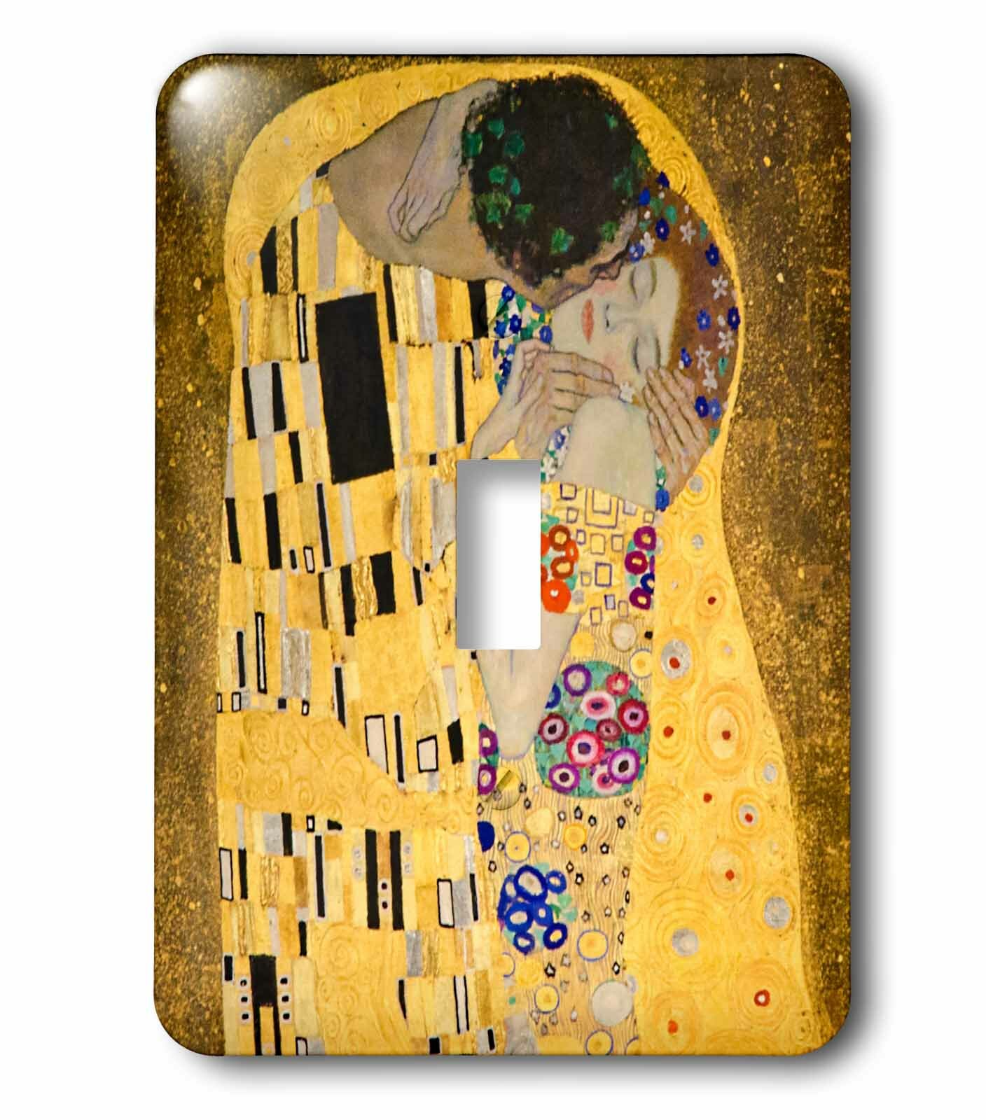 3drose The Kiss C 1907 By Gustav Klimt Romantic Lovers Embrace Romance Famous Classical Fine Art 1 Gang Toggle Light Switch Wall Plate Wayfair