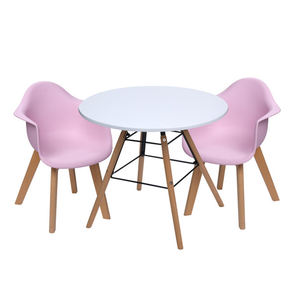 pink table and chairs for toddlers