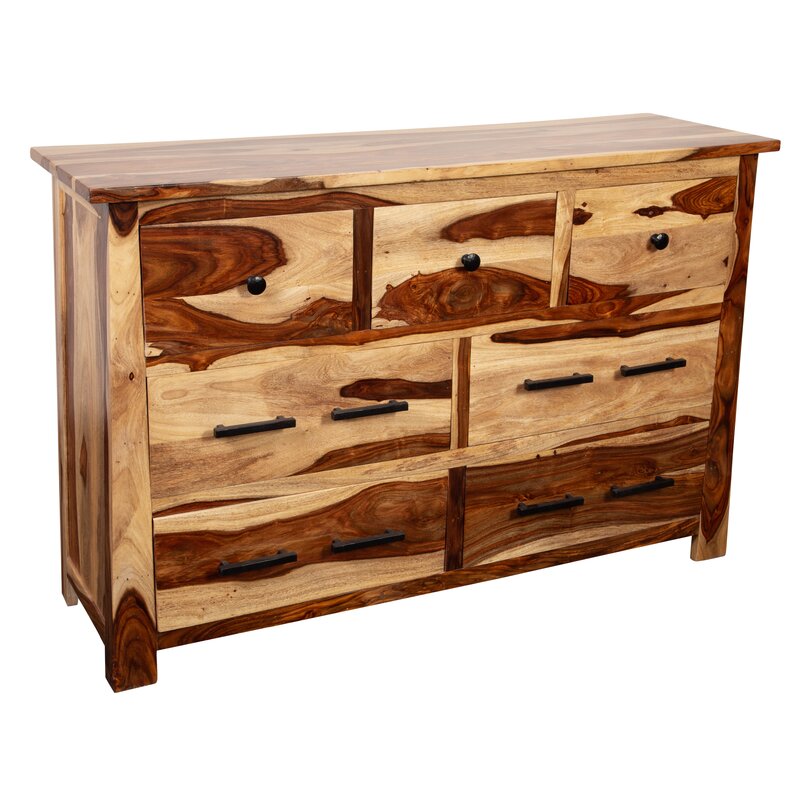 Loon Peak Marissa Solid Sheesham Wood 7 Drawer Dresser Wayfair