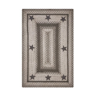 Maddison Primitive Star Hand Braided Gray Area Rug Maddison Primitive Star Hand Braided Gray Area Rug