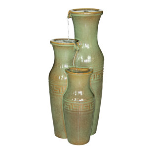 Glazed Ceramic Fountain Wayfair Ceramic Grecian Jars Garden Tiered Fountain