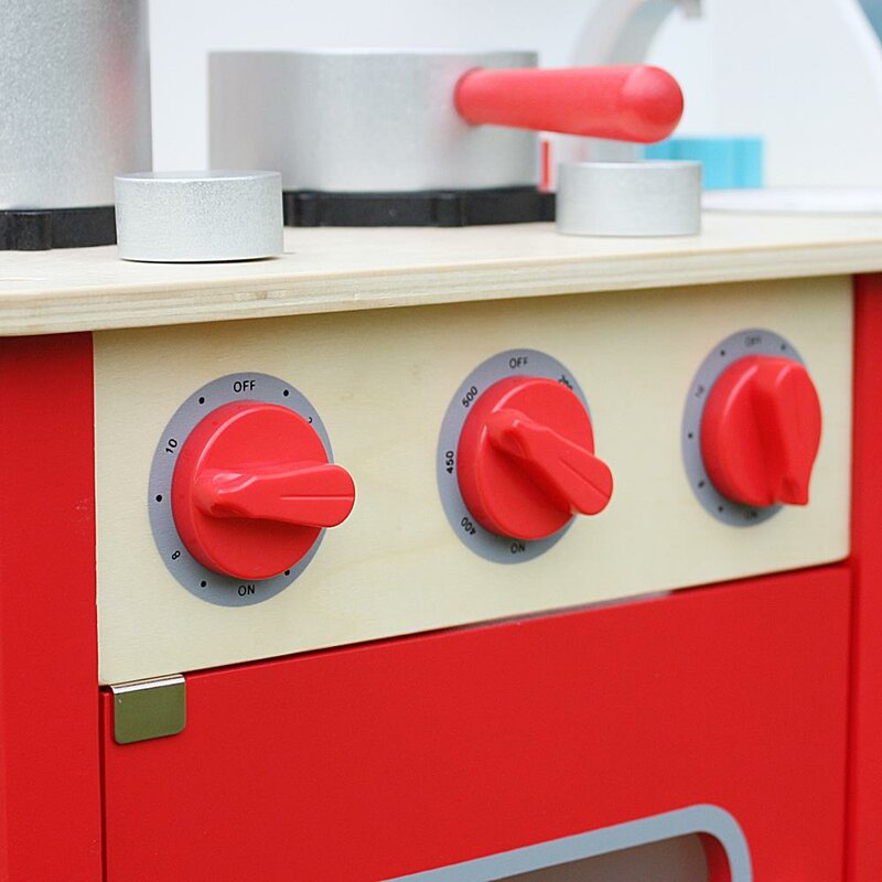 red play kitchen set