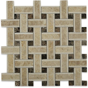 Yarn 1" x 3" Marble Mosaic Tile in Woven by
