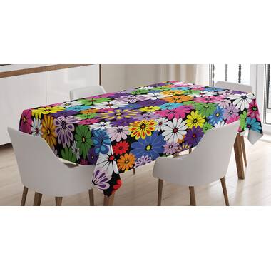 Nature Tree with Floral Butterflies Leaves Vivid Vibrant Artwork Print Dining Room Kitchen Rectangular Table Cover 60 X 84 Ambesonne Modern Tablecloth Multicolor