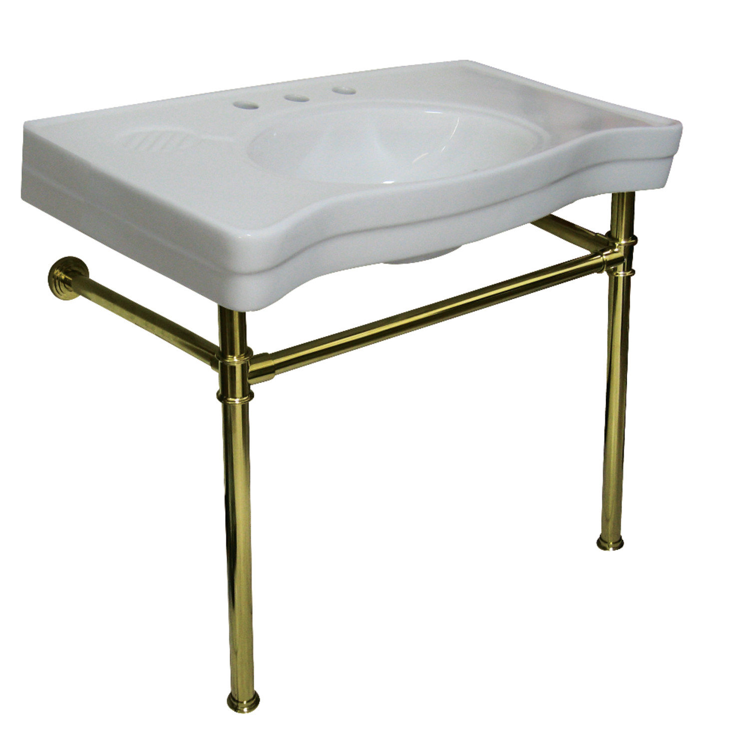 Kingston Brass Imperial White/Polished Brass Ceramic Specialty Console