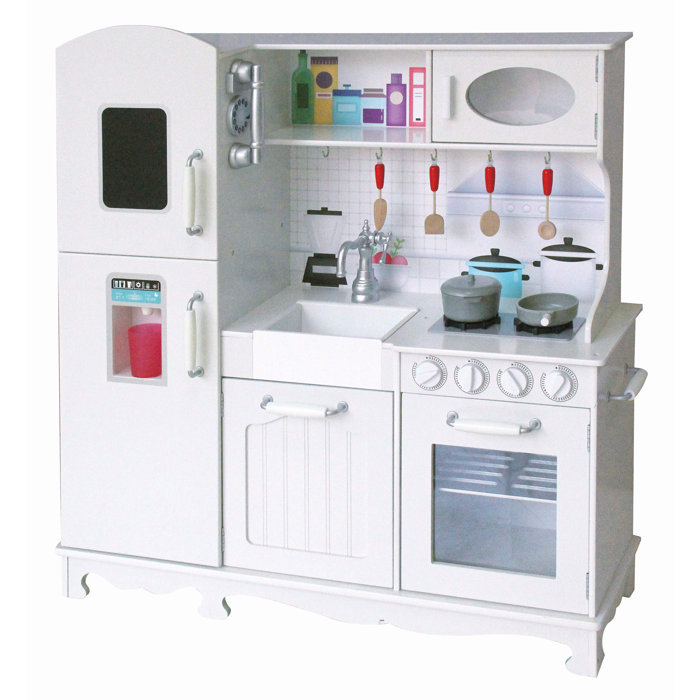 Features Lights Sounds Doll Kitchen With 19 Pieces Blue Sophias