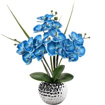Color : Ceramic-Blue, Size : 28cm12cm Vase Blue Home Fake Flower Flower Arrangement Flower Ornament Porcelain Fake Flower Decoration Living Room ZHAOSHUNLI 