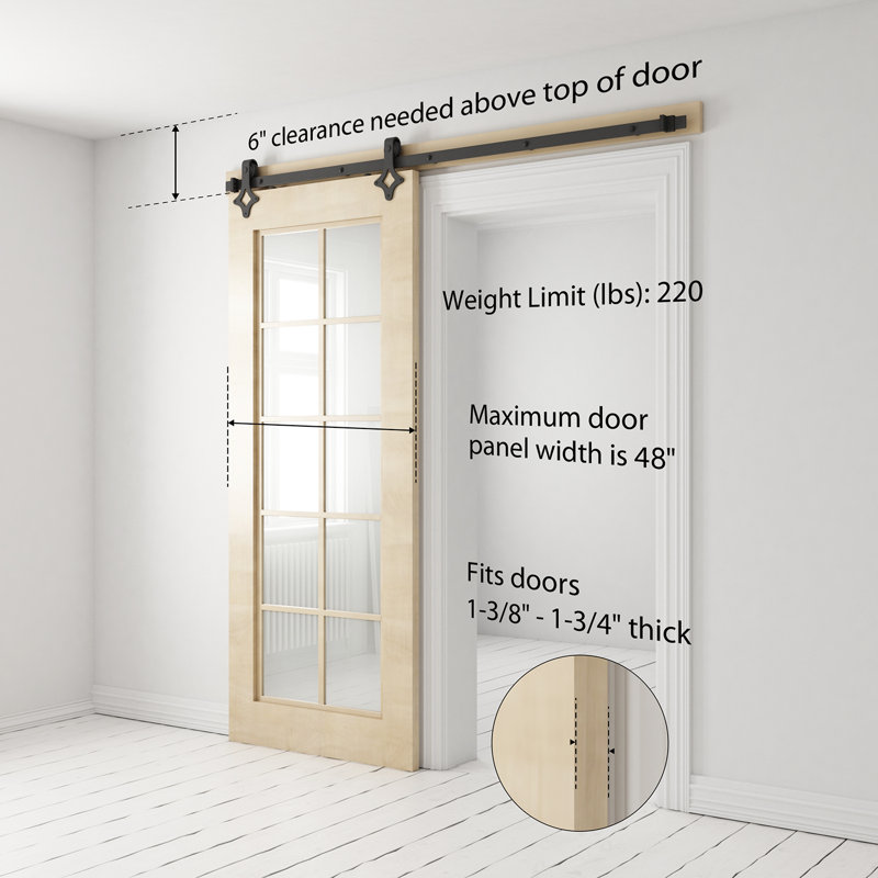 Smartstandard Heavy Duty Sliding Standard Single Barn Door
