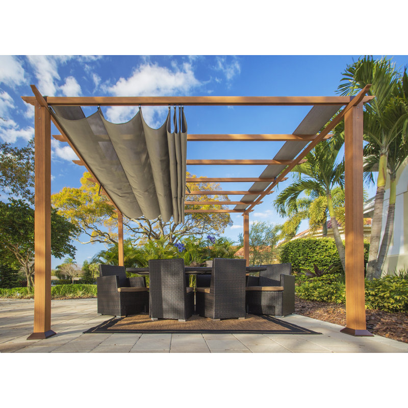 Sol 72 Outdoor Tyne 132 W X 132 D Metal Pergola With Canopy