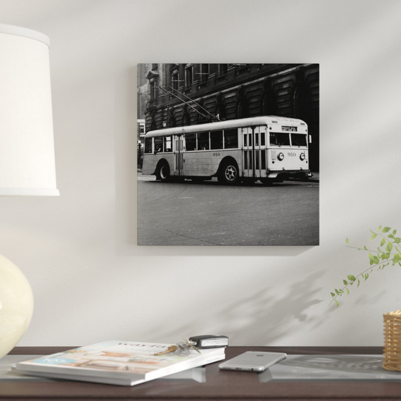 East Urban Home 1930s 1940s Public Transportation Trackless Trolley Electric Bus About To Round Street Corner Cleveland Ohio Usa Photographic Print On Wrapped Canvas Wayfair
