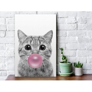 Animal Blow Bubble Gum Dolity 4 Panel Modern Abstract Wall Art Canvas Painting Artwork Poster