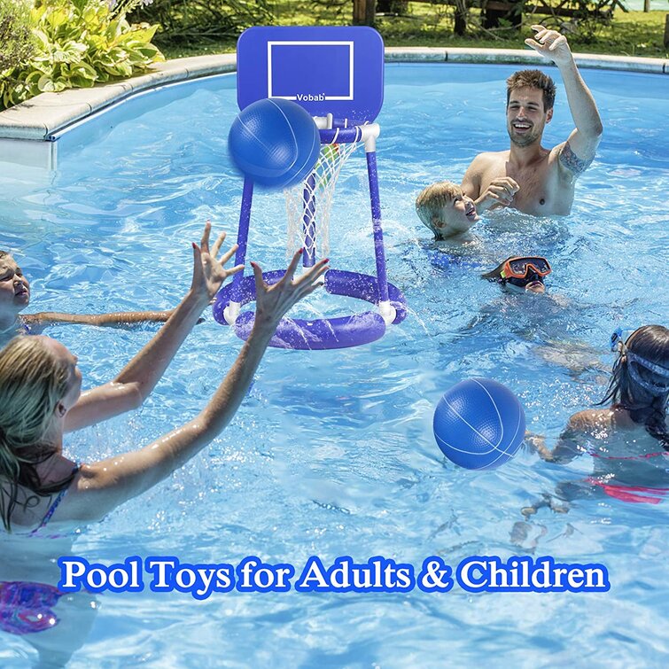 Floating Water Basketball Game for Swimming Pool Pool Basketball Hoop Set Pool Toys Inflatable Basketball Pool Game for Kids Adults