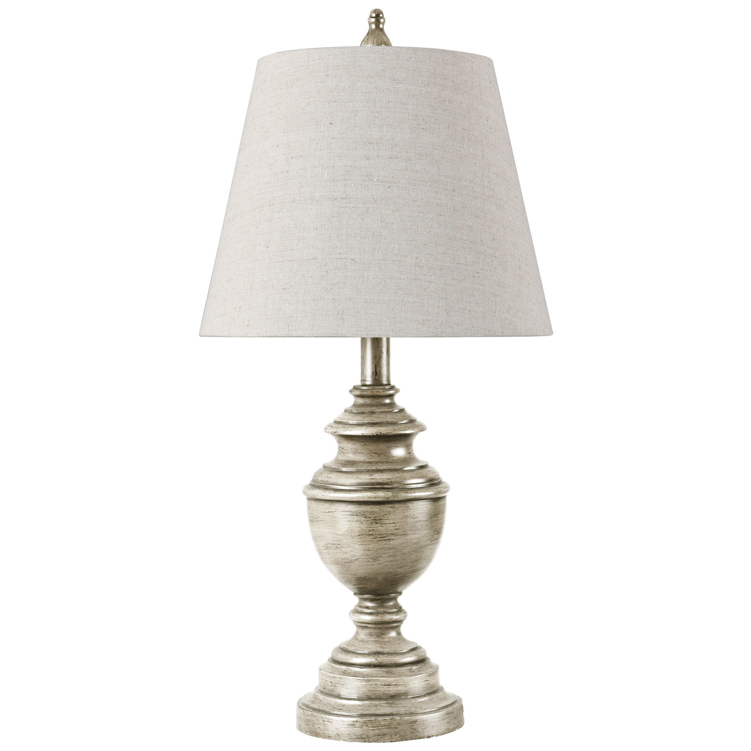 16" Ceramic Boudoir Table Lamp with Square Fabric Beaded Shade  Cream Color 