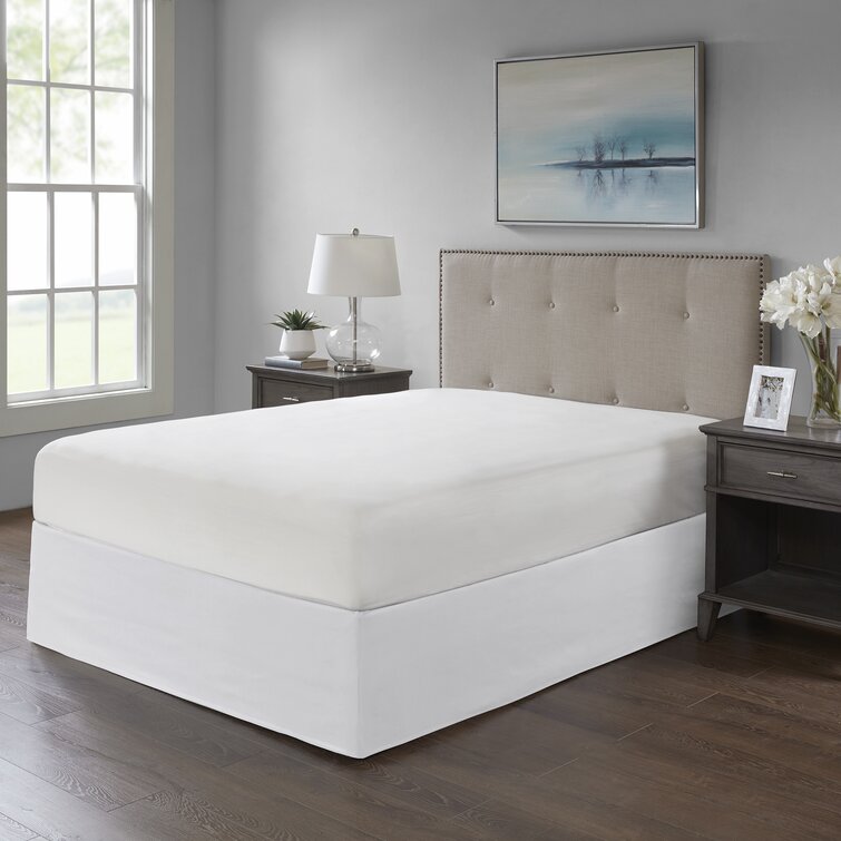 White Tailor Fit Easy On/Off Bedskirt and Box Spring Protector California King