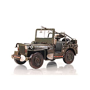 Willys American WWII  Style Jeep Tin Toy Wind-Up