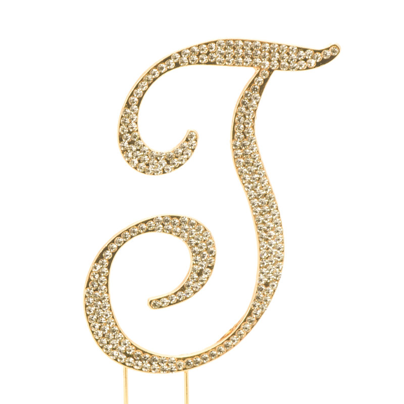 "T" Rhinestone Cake Topper