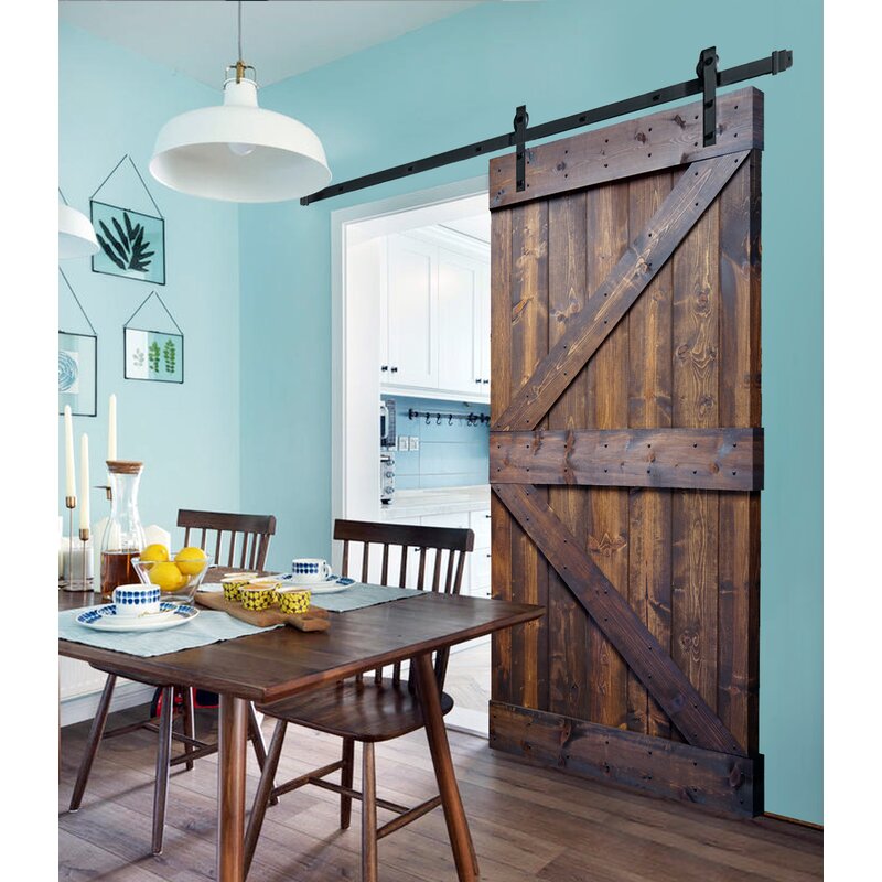 Wellhome Paneled Wood Painted K Series Diy Barn Door Without