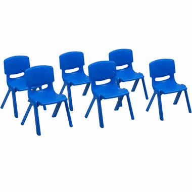 FDP 16 Contour School Stacking Student Chair Ergonomic Molded Seat Shell with Chromed Steel Frame and Swivel Leg Glides 4-Pack Navy 
