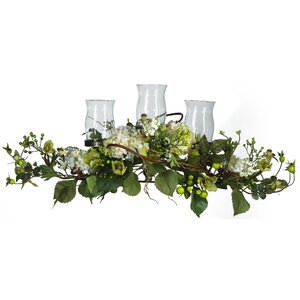 Hydrangea Centerpiece in Candelabrum