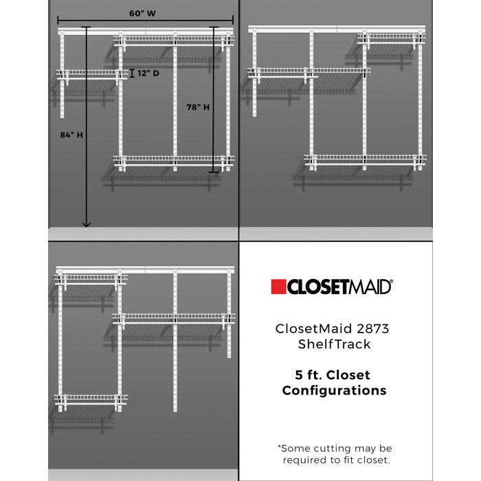 Closetmaid Shelftrack 48 W 72 W Closet System Reviews