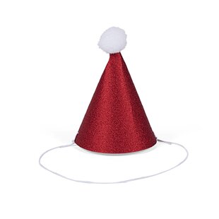 amscan a Christmas Holiday Stocking Stuffer Red Glitter Santa Hat with White Fauz Fur Party Supplies and Favors 