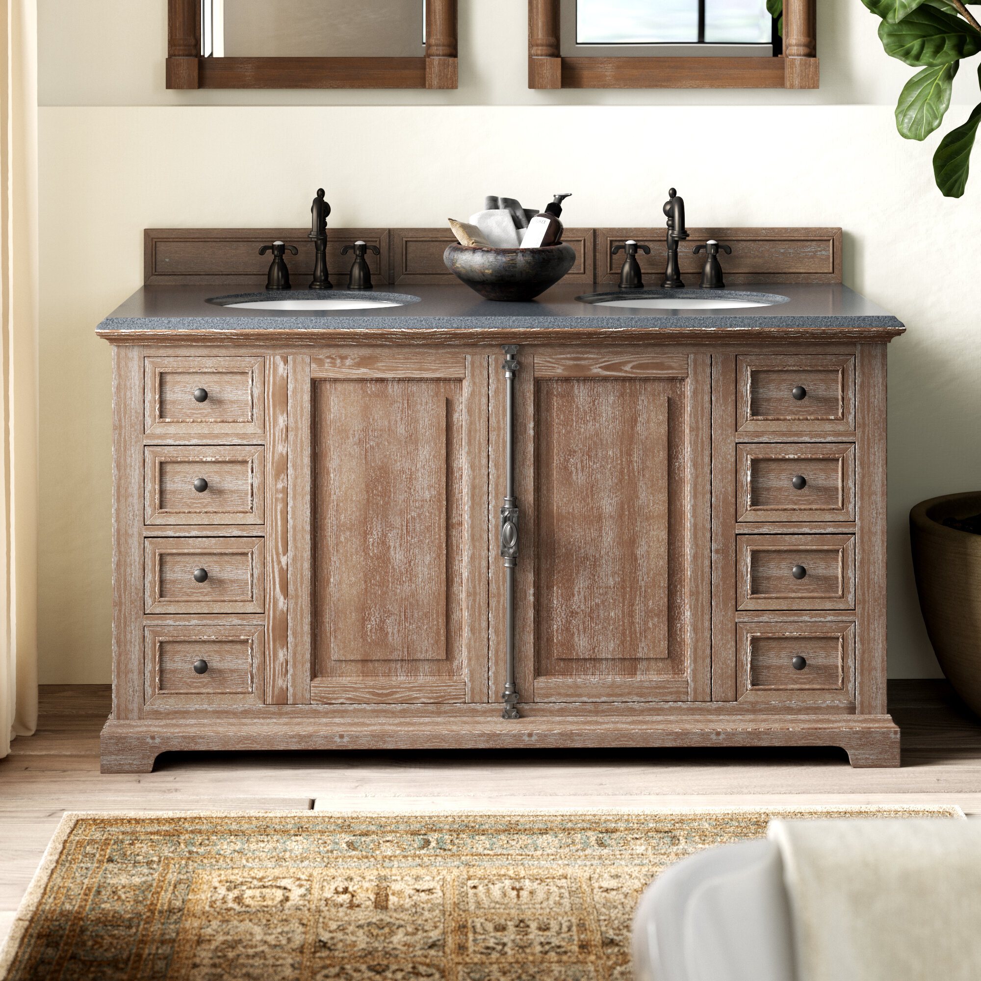 Darby Home Co Cuyuna 60 Double Cabinet Vanity Base Only Reviews Wayfair