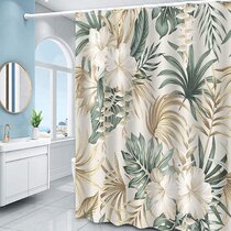 Details about   Tropical Leaf Pattern Shower Curtain Fabric Decor Set with Hooks 4 Sizes 