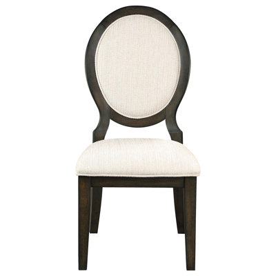 Araliya Tufted King Louis Back Side Chair in Cream/Dark Cocoa