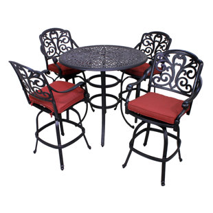 Go to store & view more images Thurston 5 Piece Bar Height Dining Set with Cushion by Fleur De Lis Living