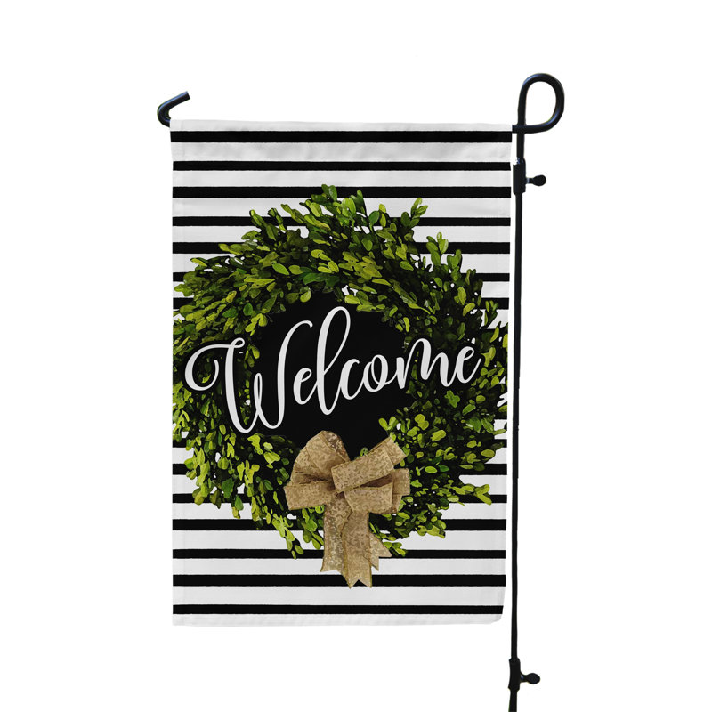 Boutique Monogram Welcome Boxwood Wreath Polyester 18 X 12 In