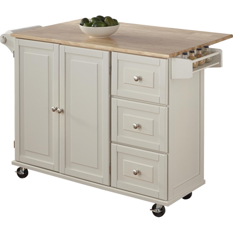 Kuhnhenn 53.5'' Wide Rolling Kitchen Cart with Solid Wood Top